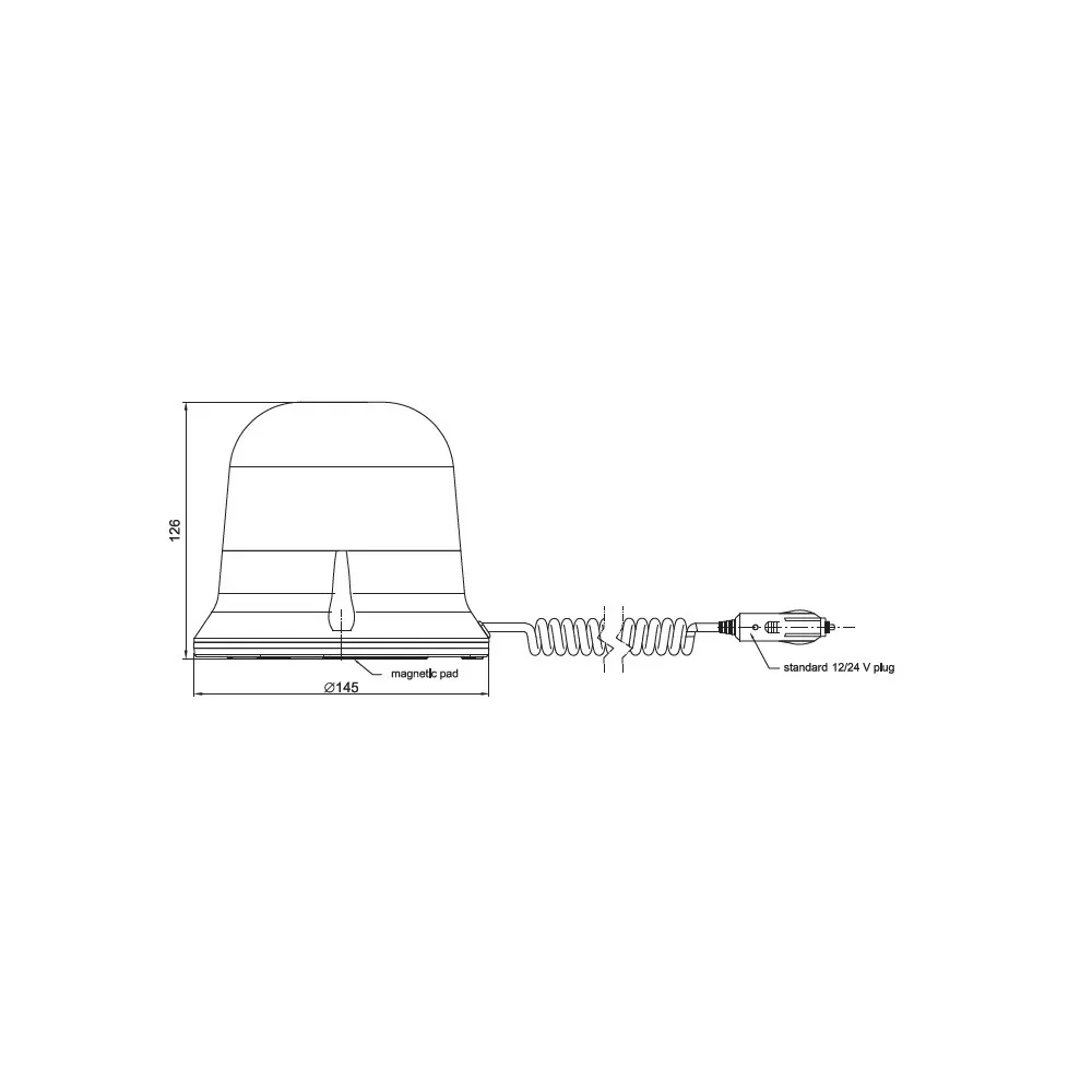 Girofar FT-150 DF LED PI 12/24V 20 LED-uri h126mm