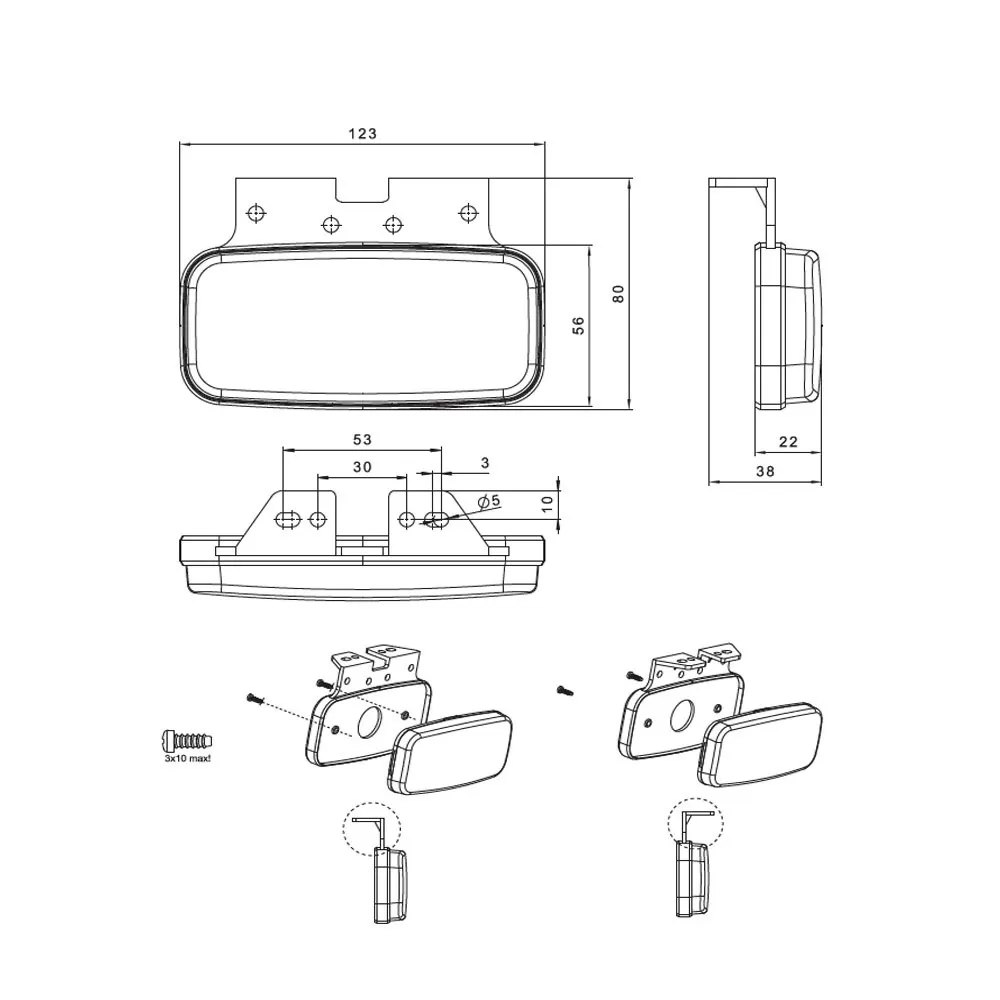 Lampa laterala FT-075 Z+K LED