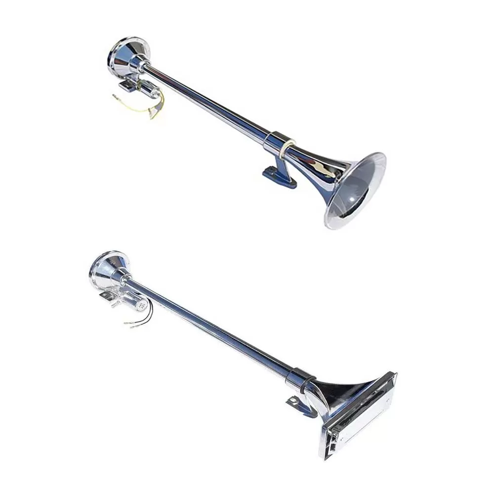 Claxon 1 goarnă cu electrovalvă, crom, 12-24V, 63cm