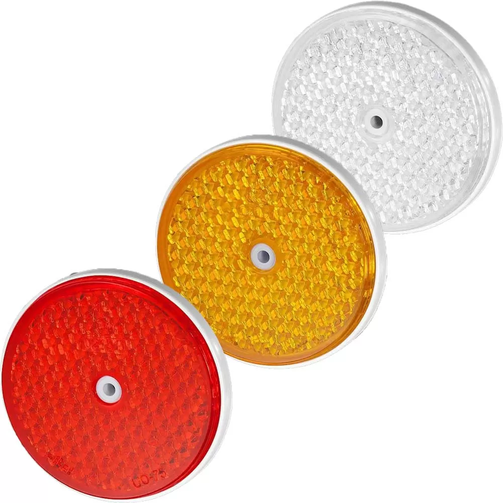 uo-75n-IP Catadioptru reflectorizant rotund cu gaura, phi 75mm