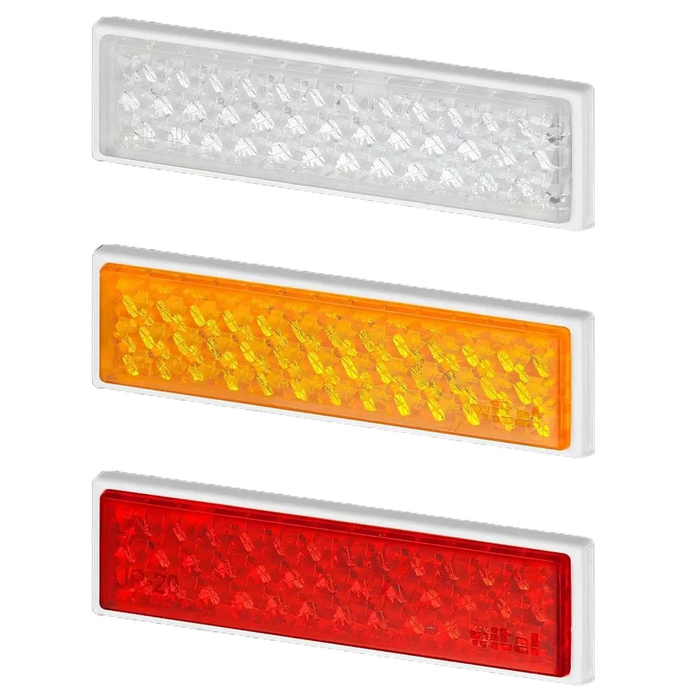 Catadioptru reflectorizant dreptunghi cu adeziv, 21x72mm