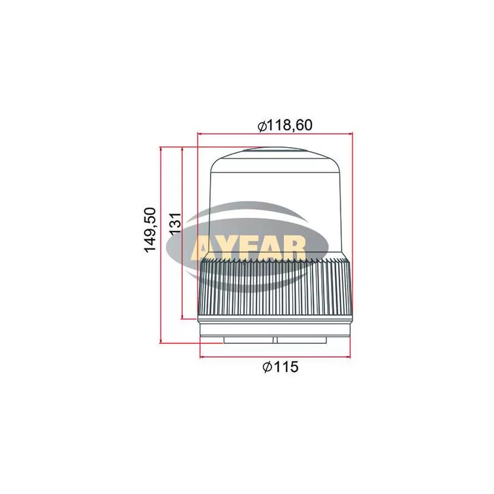 Girofar TR502-19, 12/24V, LED, h149.5mm