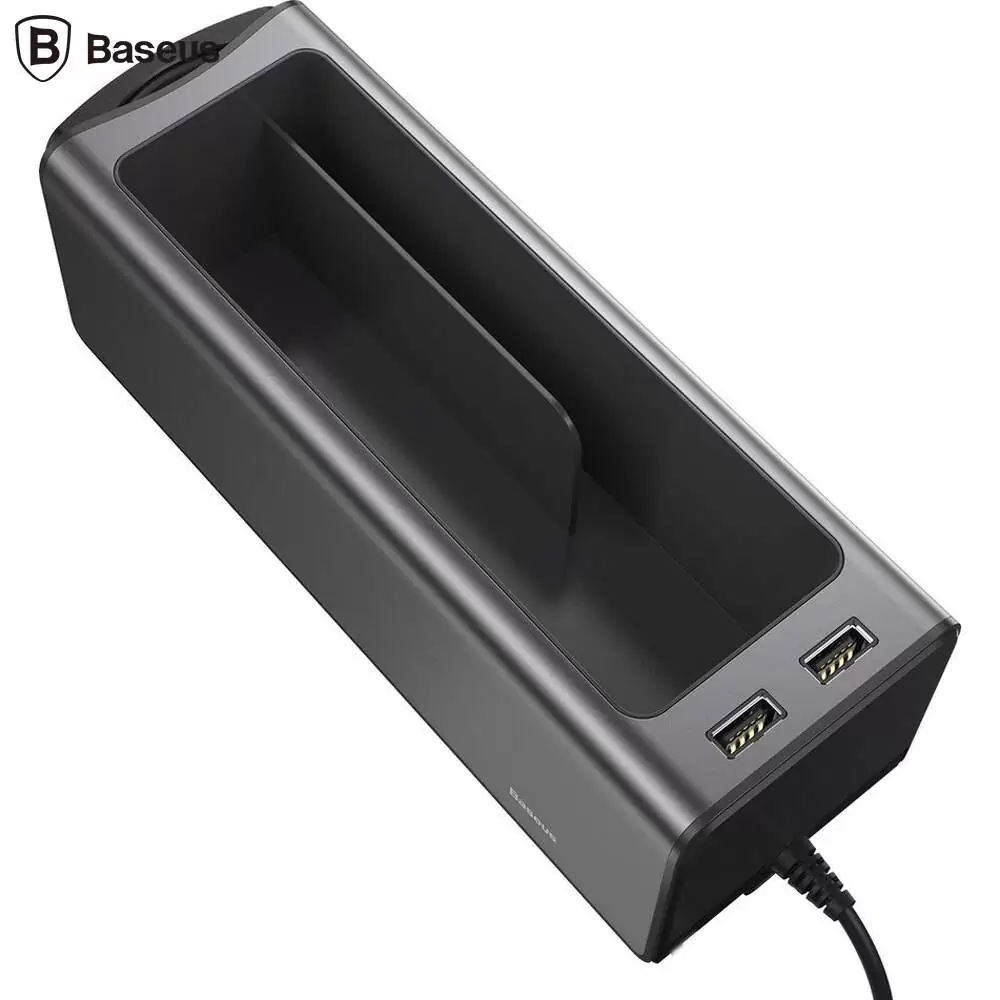 Organizator auto cu suport retractabil si 2 porturi USB, Baseus