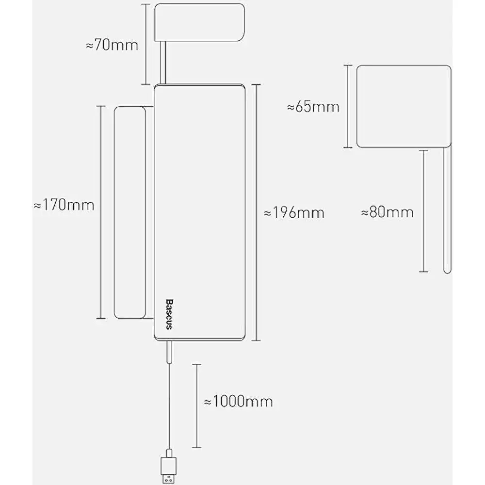 Organizator auto cu suport retractabil si 2 porturi USB, Baseus