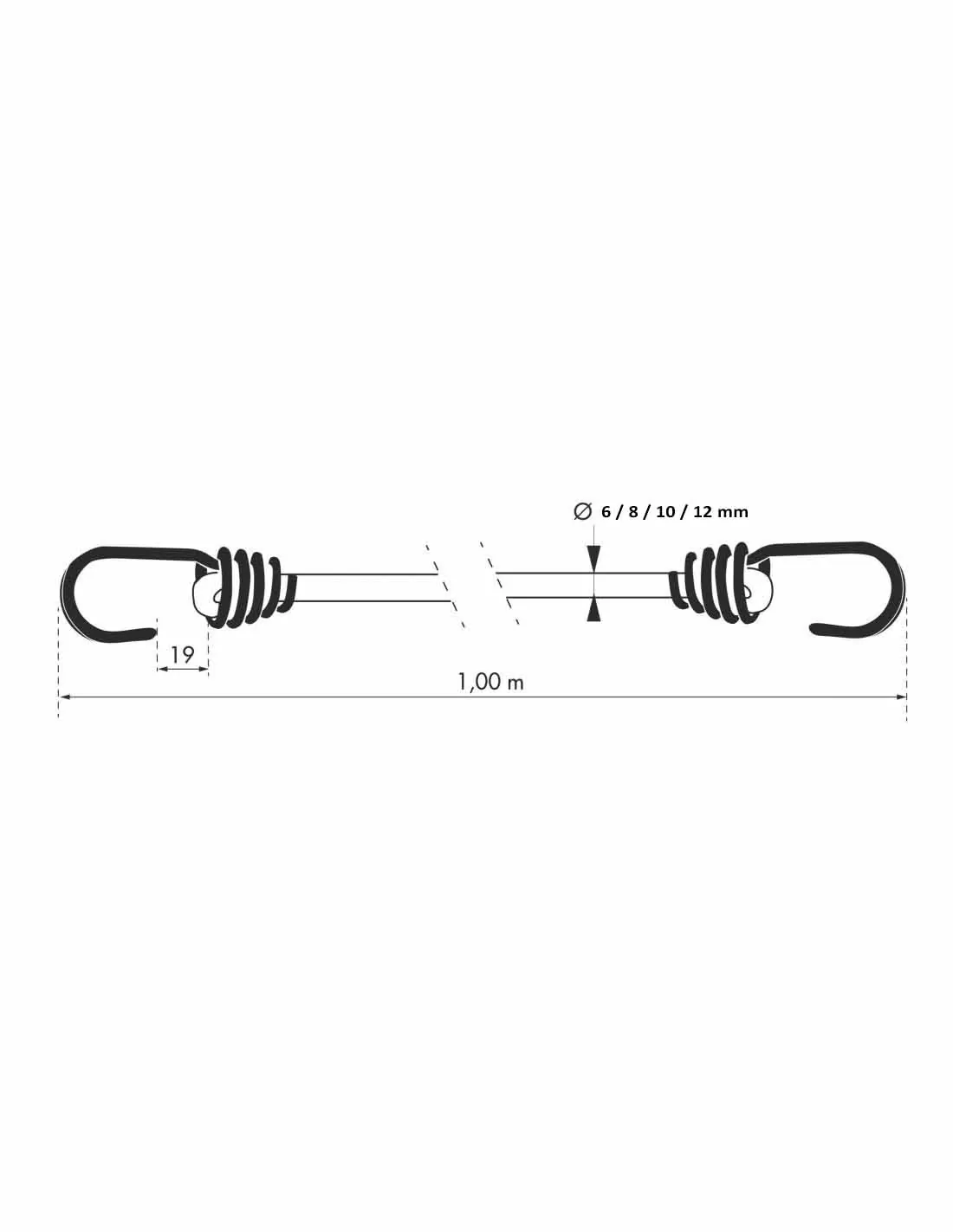 Coarda elastica pentru prindere/legare/fixare, 100cm
