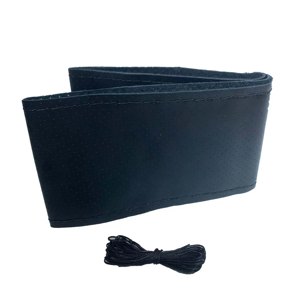 Husa volan 10.5x38 cm cu ac si ata piele sintetica negru Husa volan 10.5x38 cm cu ac si ata, piele sintetica - Negru