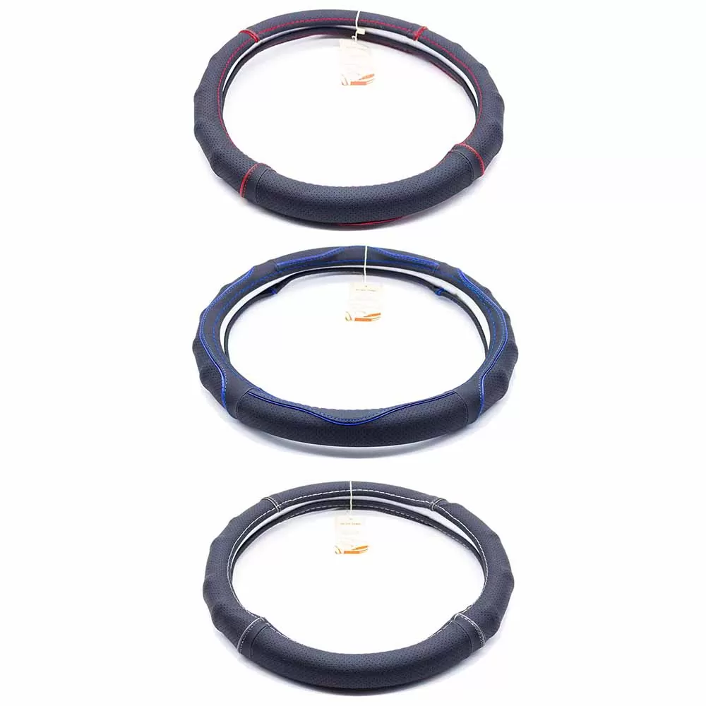 Husa volan din piele ecologica perforata color, diametru 38 cm