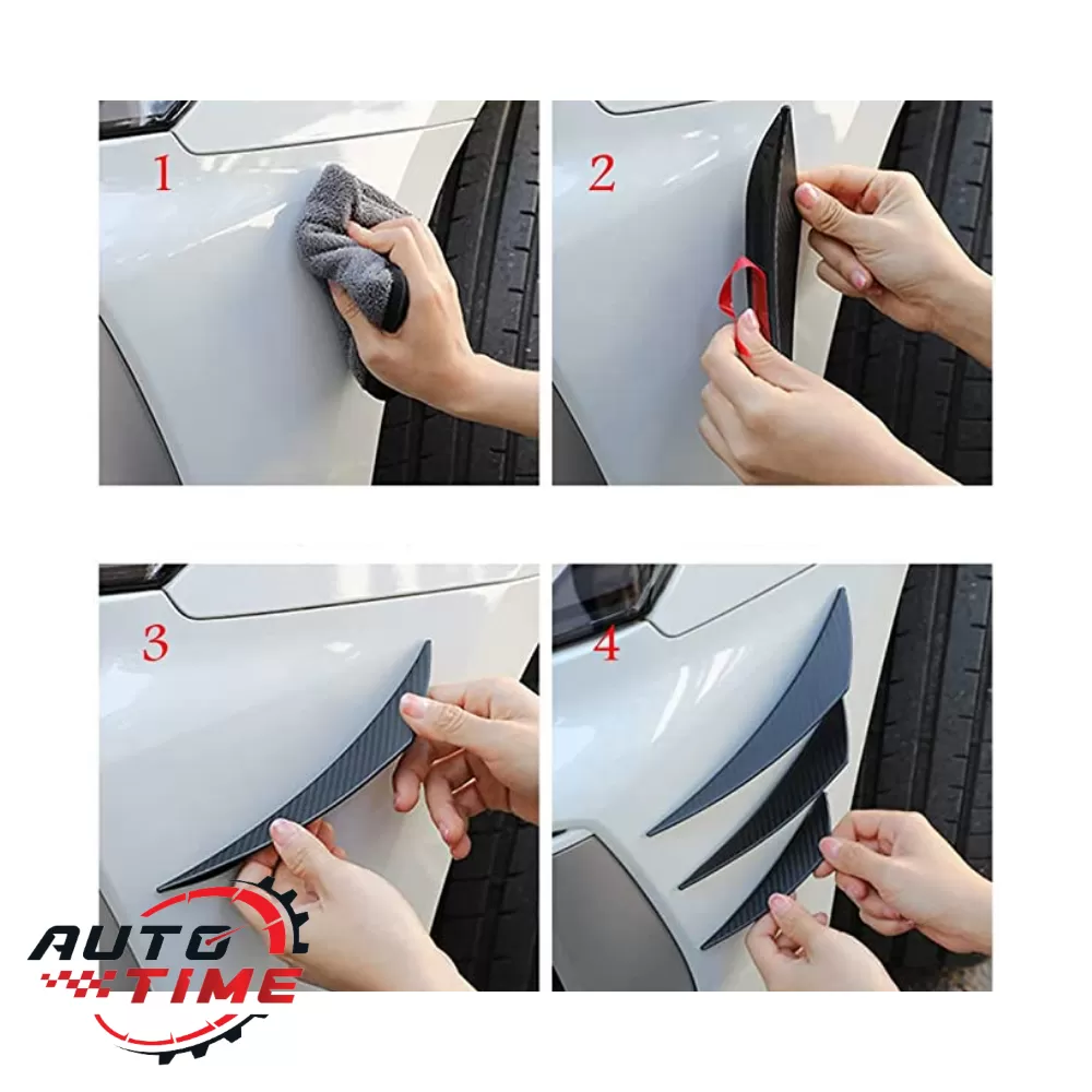 Set 2 ornamente splitter protectie bara fata, negru mat carbon