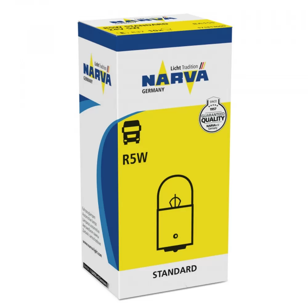 Becuri auxiliare R5W Narva Standard, 12/24V, 5W - 12V