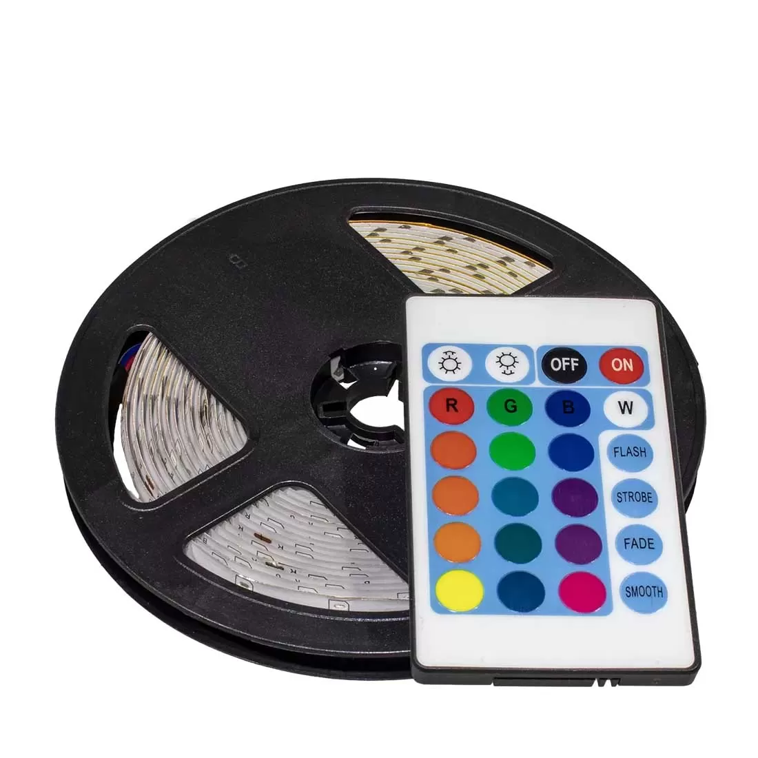 Banda led 5050 RGB multicolor cu telecomanda, 5 metri, 12V